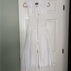 Anthropologie White Eyelet Midi Dress